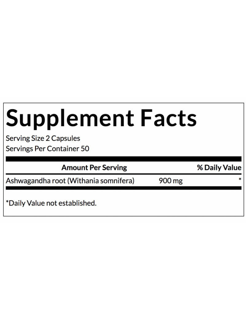 ashwagandha 450 mg 100 capsulas etiqueta