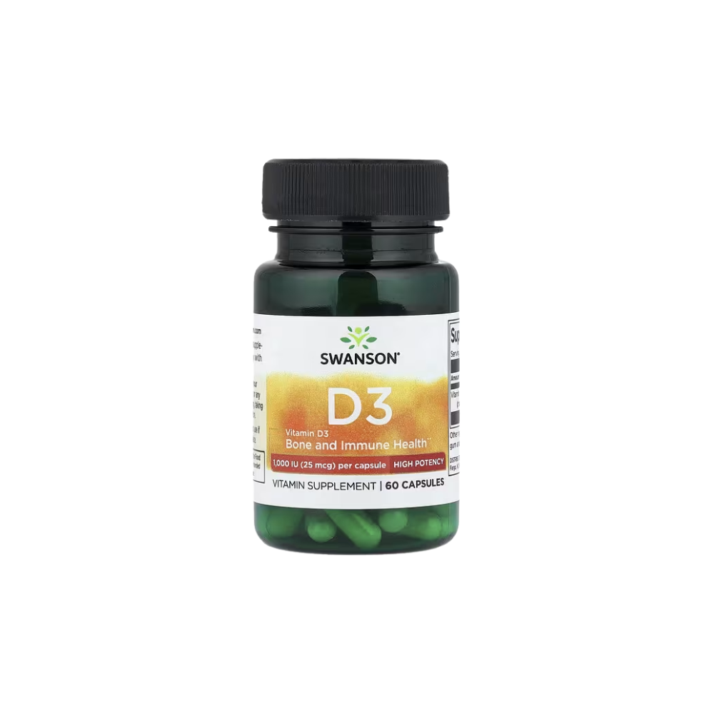 Vitamina D3 1000 ui 60 cápsulas Alta Potencia Swanson