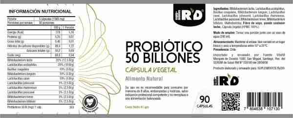 etiqueta probiotico 50 billones