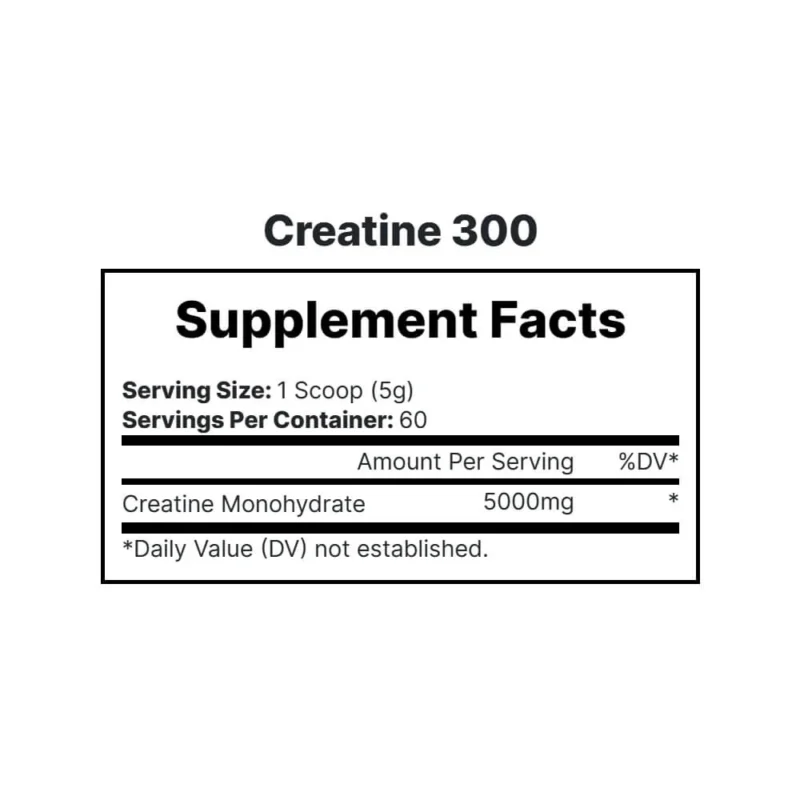 Creatine 300 Creatina Monohidrato ProSupps 300 Gr Informacion Nutricional 5000x