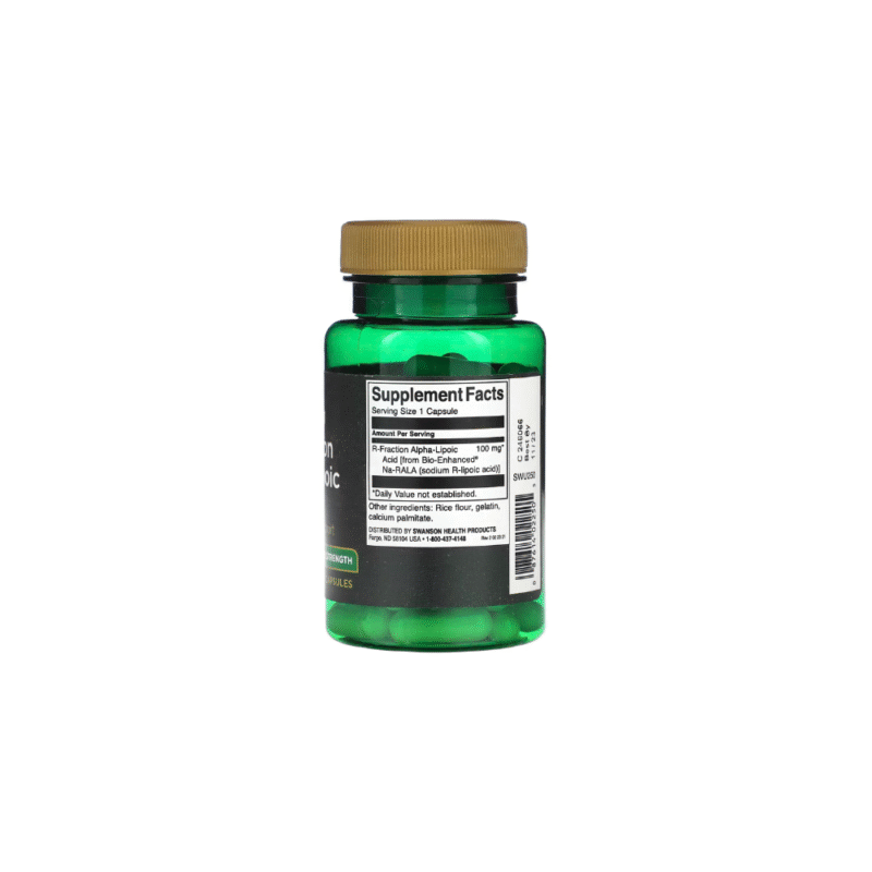 Fraction R acido Alfa Lipoico Doble Concentración 100 mg 60 Capsulas Swanson - Imagen 2