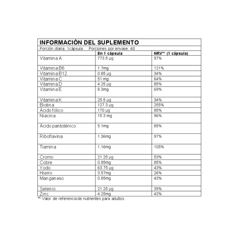 Vitamin Complex 60 cápsulas BioTechUsa - Imagen 2
