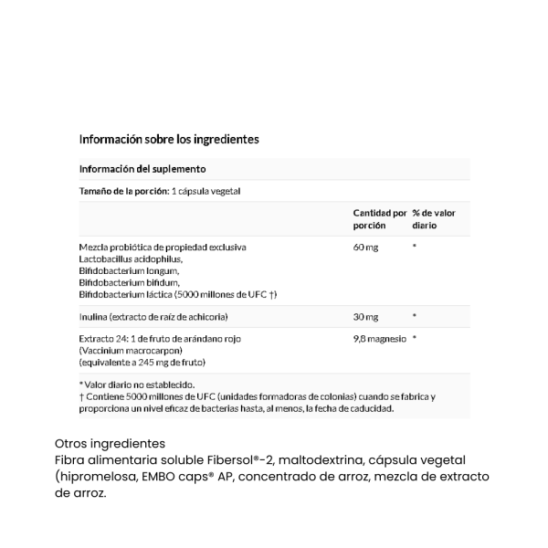 Cranberry Plus Probiotics 5000 millones de UFC 60 cápsulas vegetales de Embo Swanson - Imagen 3