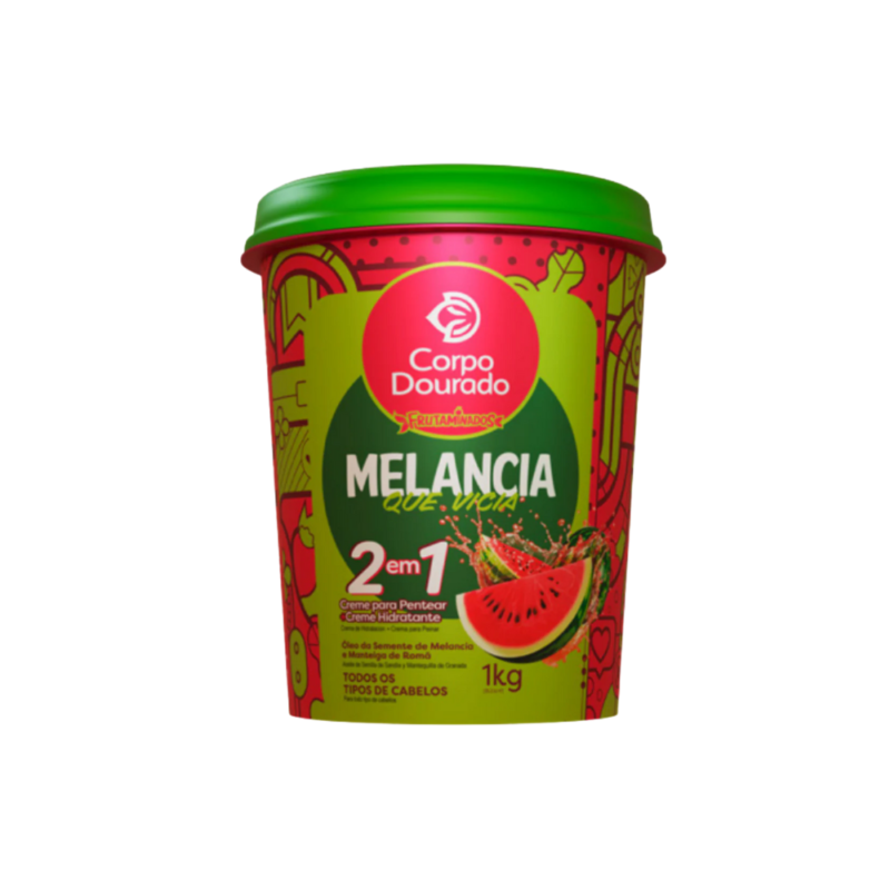 Crema Capilar 2 en 1 Melancia (Sandía) 1kg Corpo Dourado
