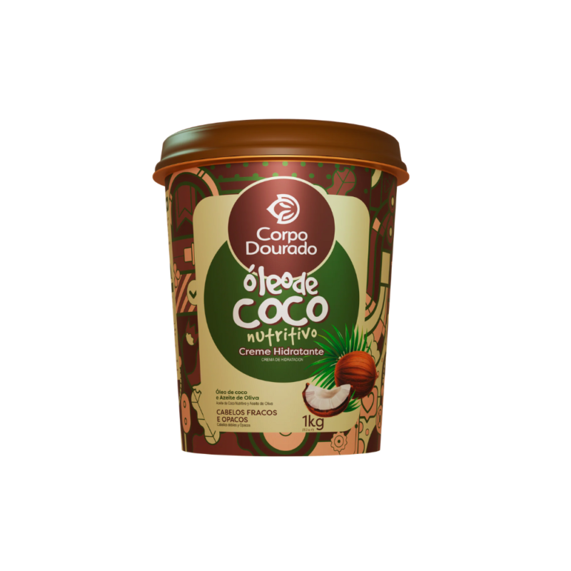 Crema Oleo Coco Nutritiva 1 Kg Corpo Dourado